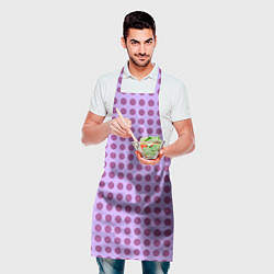 Фартук кулинарный Сиреневый паттерн в горошек, цвет: 3D-принт — фото 2