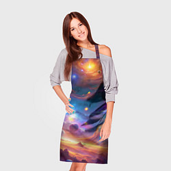 Фартук кулинарный Космический пейзаж яркий с галактиками, цвет: 3D-принт — фото 2