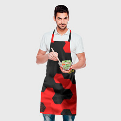Фартук кулинарный Герб РФ спортивный стиль соты, цвет: 3D-принт — фото 2