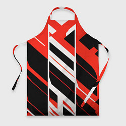 Фартук Black and red stripes on a white background