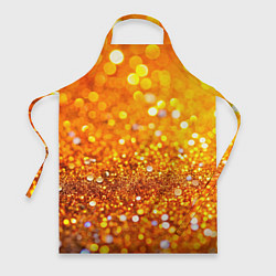 Фартук кулинарный Оранжевые и желтые блестяшки боке, цвет: 3D-принт