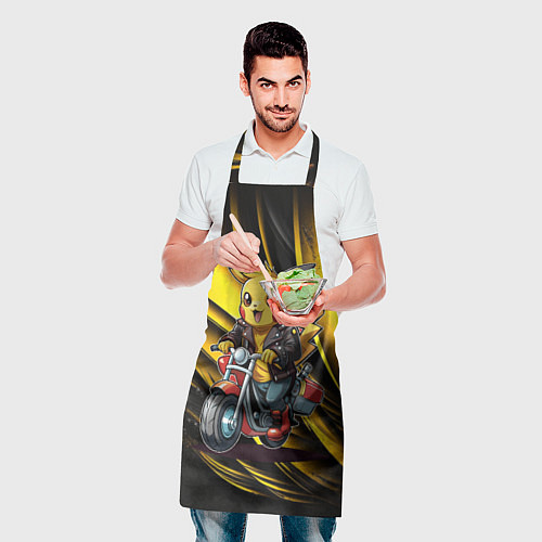 Фартук Пикачу на красном мотоцикле / 3D-принт – фото 2