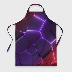 Фартук Красно-фиолетовые неоновые плиты в разломе