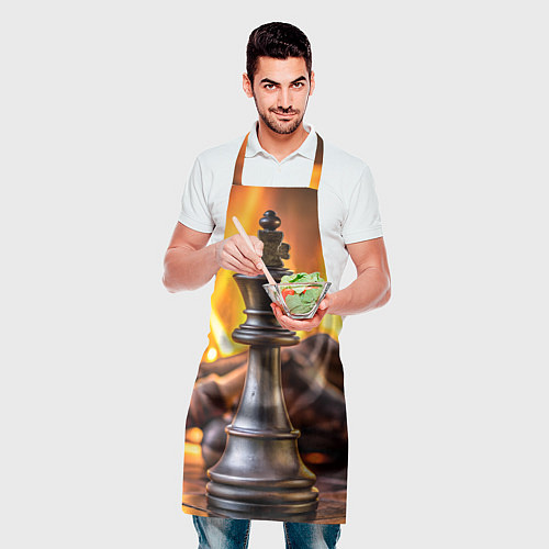 Фартук Шахматы - король на фоне огня / 3D-принт – фото 2