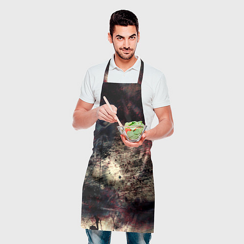 Фартук Мокрая бумага ретро гранж текстура грязная / 3D-принт – фото 2