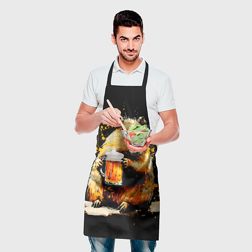 Фартук Капибара с кружкой пива / 3D-принт – фото 2