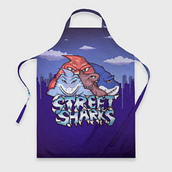 Фартук кулинарный Street sharks - Городские Уличные Акулы, цвет: 3D-принт