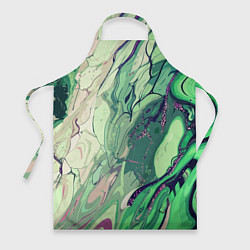 Фартук кулинарный Зелёный стилизованный абстракция, цвет: 3D-принт