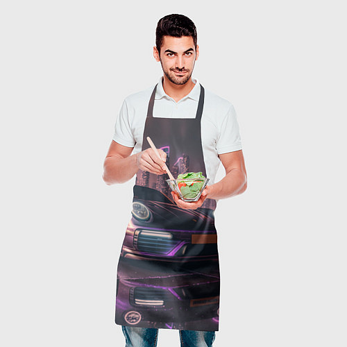 Фартук Porshe neon city / 3D-принт – фото 2