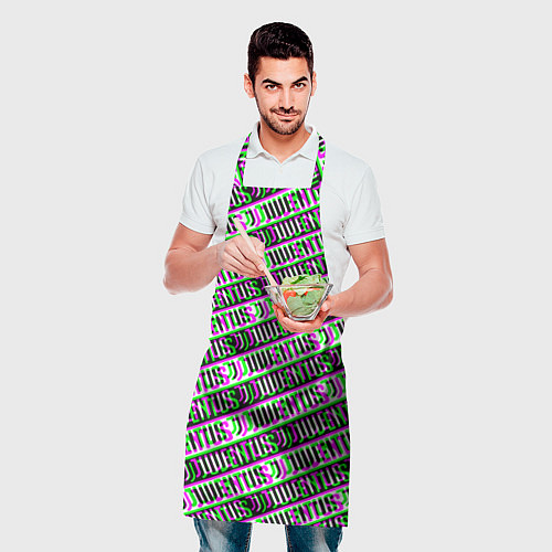 Фартук Juventus glitch pattern / 3D-принт – фото 2