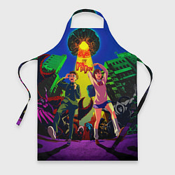 Фартук кулинарный Dandadan: Момо и Кэн, цвет: 3D-принт