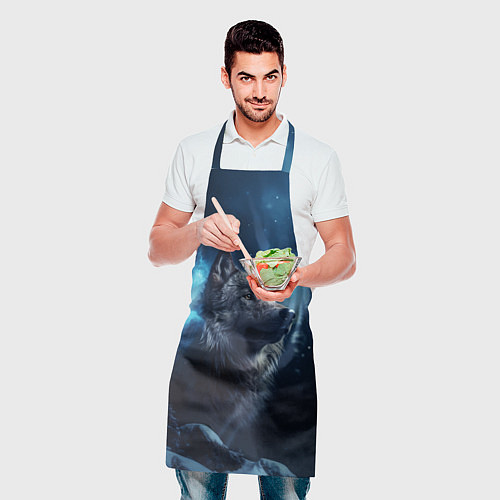 Фартук Голова волка и небо / 3D-принт – фото 2