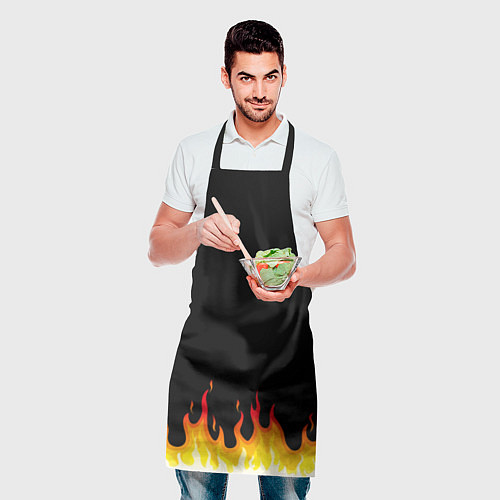Фартук Чёрный с огнём / 3D-принт – фото 2