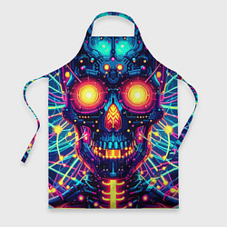 Фартук кулинарный Neon skull - ai art fantasy, цвет: 3D-принт