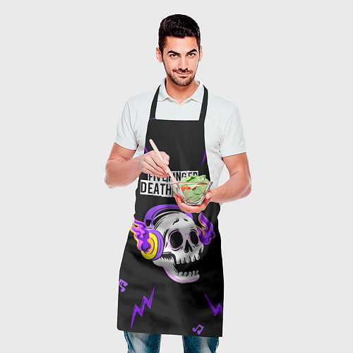Фартук Five Finger Death Punch неоновый череп / 3D-принт – фото 2