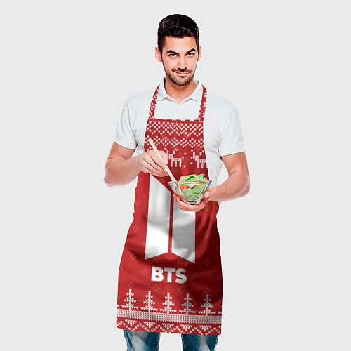Фартук Новогодний BTS с оленями / 3D-принт – фото 2