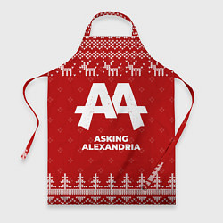Фартук кулинарный Новогодний Asking Alexandria с оленями, цвет: 3D-принт