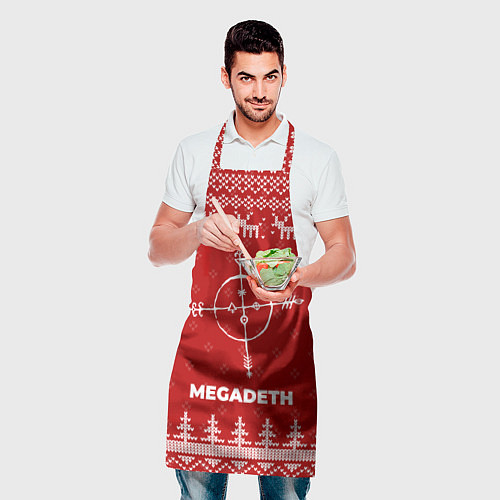 Фартук Новогодний Megadeth с оленями / 3D-принт – фото 2