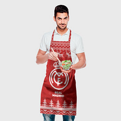 Фартук кулинарный Новогодний Real Madrid с оленями, цвет: 3D-принт — фото 2
