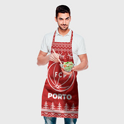 Фартук кулинарный Новогодний Porto с оленями, цвет: 3D-принт — фото 2