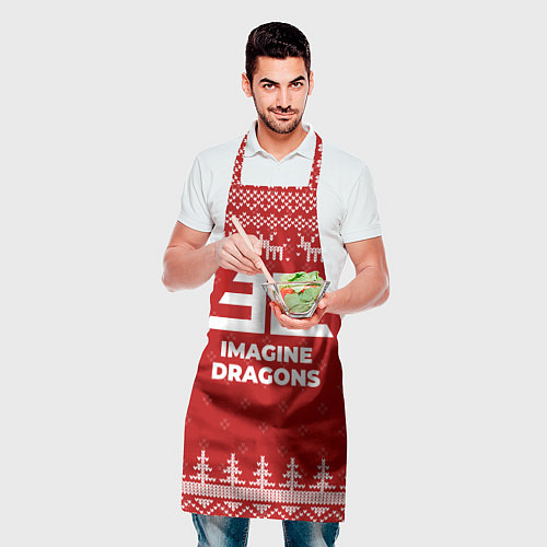 Фартук Новогодний Imagine Dragons с оленями / 3D-принт – фото 2
