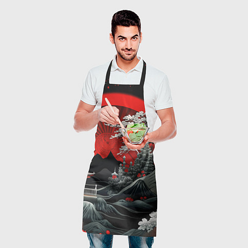 Фартук Деревья Японии и природа / 3D-принт – фото 2