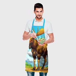 Фартук кулинарный Лось в лесу, цвет: 3D-принт — фото 2