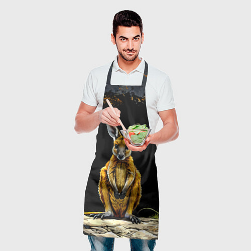 Фартук Кенгуру на черном / 3D-принт – фото 2