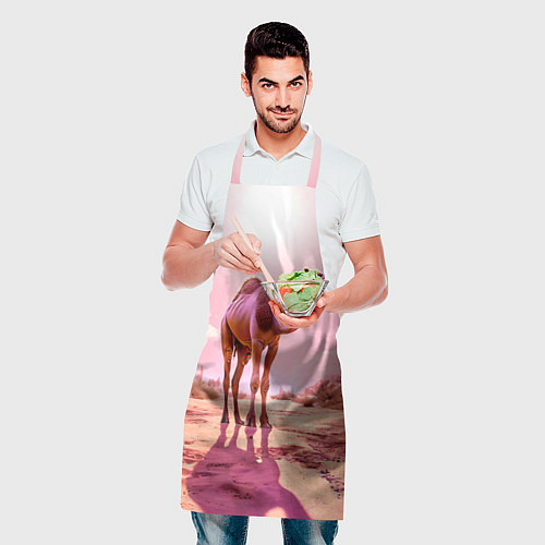 Фартук Верблюд в розовой пустыне / 3D-принт – фото 2