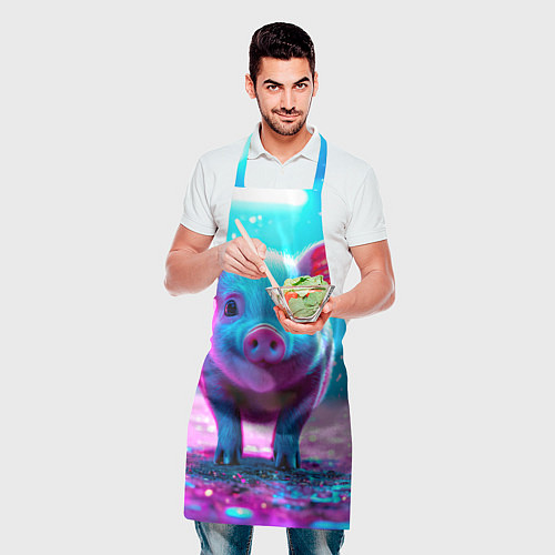 Фартук Свинка в розовом свете / 3D-принт – фото 2