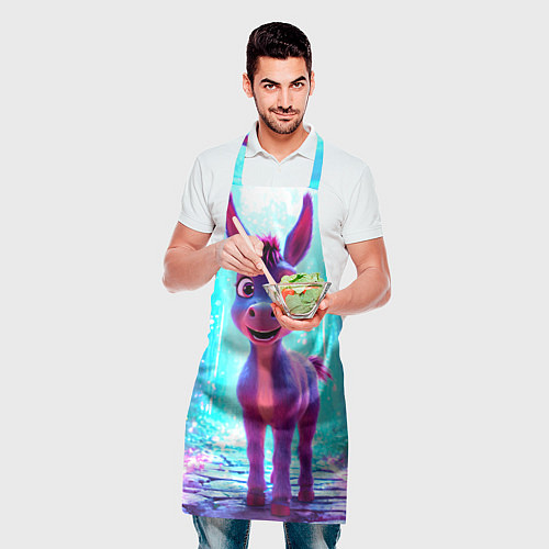 Фартук Ослик в неоновых искрах / 3D-принт – фото 2