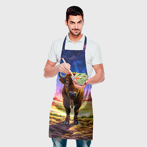 Фартук Буйвол в звездной ночи / 3D-принт – фото 2