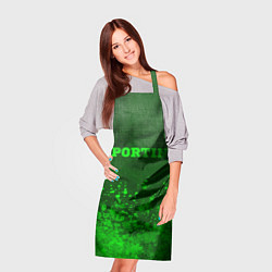 Фартук кулинарный Sporting - green gradient посередине, цвет: 3D-принт — фото 2