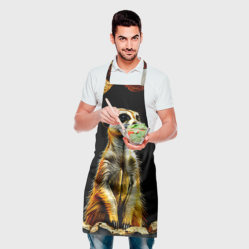 Фартук Сурикат на черном / 3D-принт – фото 2