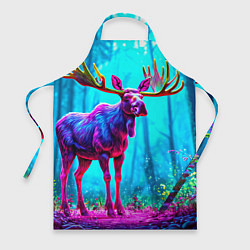 Фартук кулинарный Лось в сереневом свете, цвет: 3D-принт