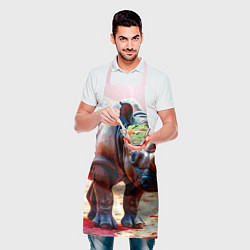 Фартук кулинарный Носорог в розовом, цвет: 3D-принт — фото 2