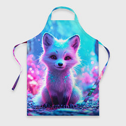 Фартук кулинарный Песец в неоновом свете, цвет: 3D-принт
