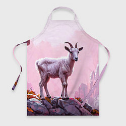 Фартук кулинарный Козлик в розовом свете, цвет: 3D-принт