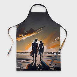 Фартук кулинарный Пара на пляже, цвет: 3D-принт