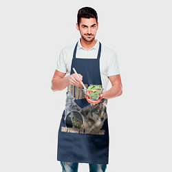 Фартук кулинарный Волки в ночи, цвет: 3D-принт — фото 2