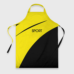 Фартук кулинарный Sport жёлто-чёрный двуцветный, цвет: 3D-принт
