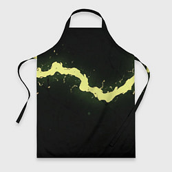 Фартук кулинарный Желтая трещина на черном, цвет: 3D-принт