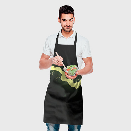 Фартук Желтая трещина на черном / 3D-принт – фото 2