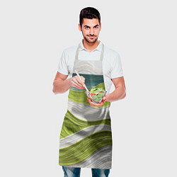 Фартук кулинарный Лаймовые волны, цвет: 3D-принт — фото 2