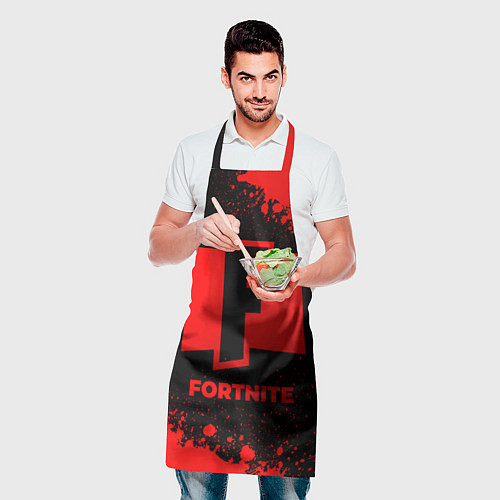 Фартук Fortnite - red gradient / 3D-принт – фото 2