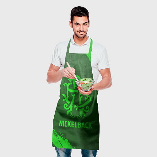 Фартук Nickelback - green gradient / 3D-принт – фото 2