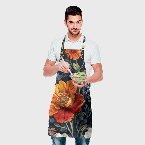 Фартук Маки и пионы старинный паттерн / 3D-принт – фото 2