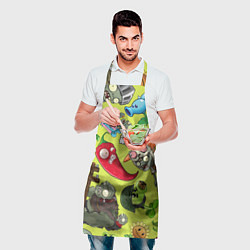 Фартук кулинарный Растения против зомби с героями, цвет: 3D-принт — фото 2