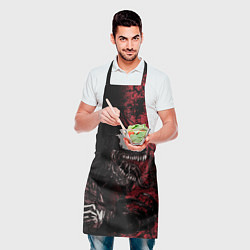 Фартук кулинарный Веном на красном, цвет: 3D-принт — фото 2