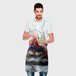 Фартук кулинарный Человек-паук палзет на стене, цвет: 3D-принт — фото 2